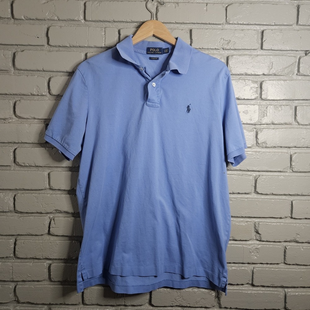 Polo Ralph Lauren Mens Shirt Large Blue Classic Fit Pony Logo